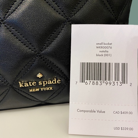 ♠️Kate Spade Natalia Small Quilted Bucket Bag BLK - Picture 10 of 11